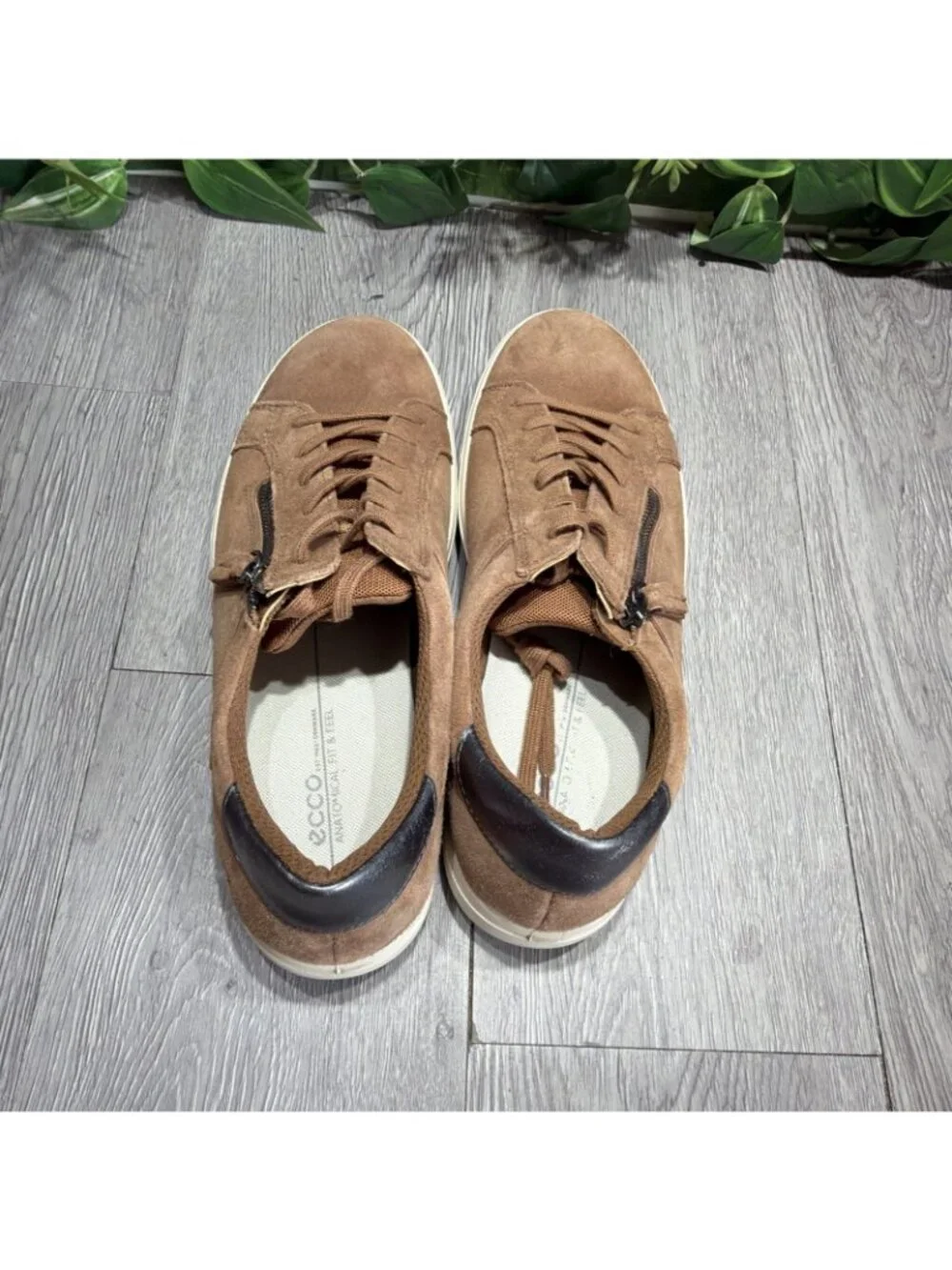 Ecco Classic Zip Women’s Brown Suede Sneakers Size 42 11-11.5